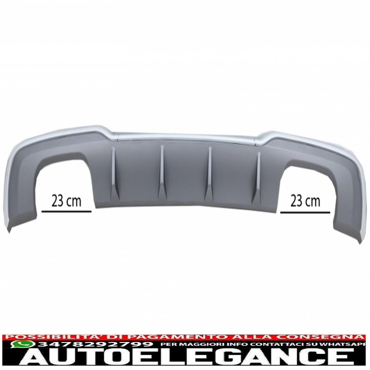 Rear bumper valance diffuser with exhaust tips suitable for audi a3 8v facelift (2016-2019) bumper s-line hatchback sportback s3 design