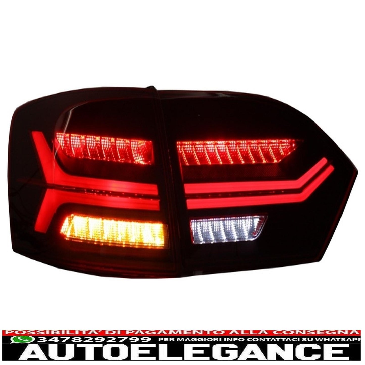 led rear lights suitable for vw jetta mk6 vi (2012-2014) dynamic and smooth turn signals red smoke