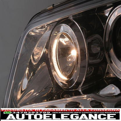 fari anteriori drl led adatti per vw trasportatore t5 (04.2003-08.2009) cromati
