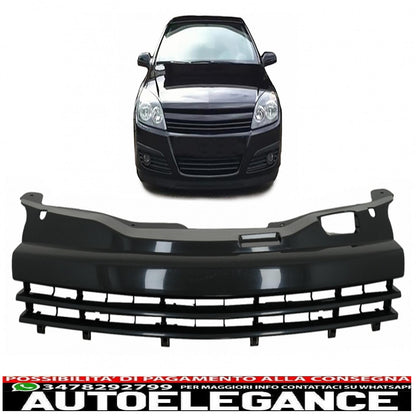 Sport front grille without badge suitable for opel astra h combi limousine 5 doors hatchback (2004-10.2006) piano black 