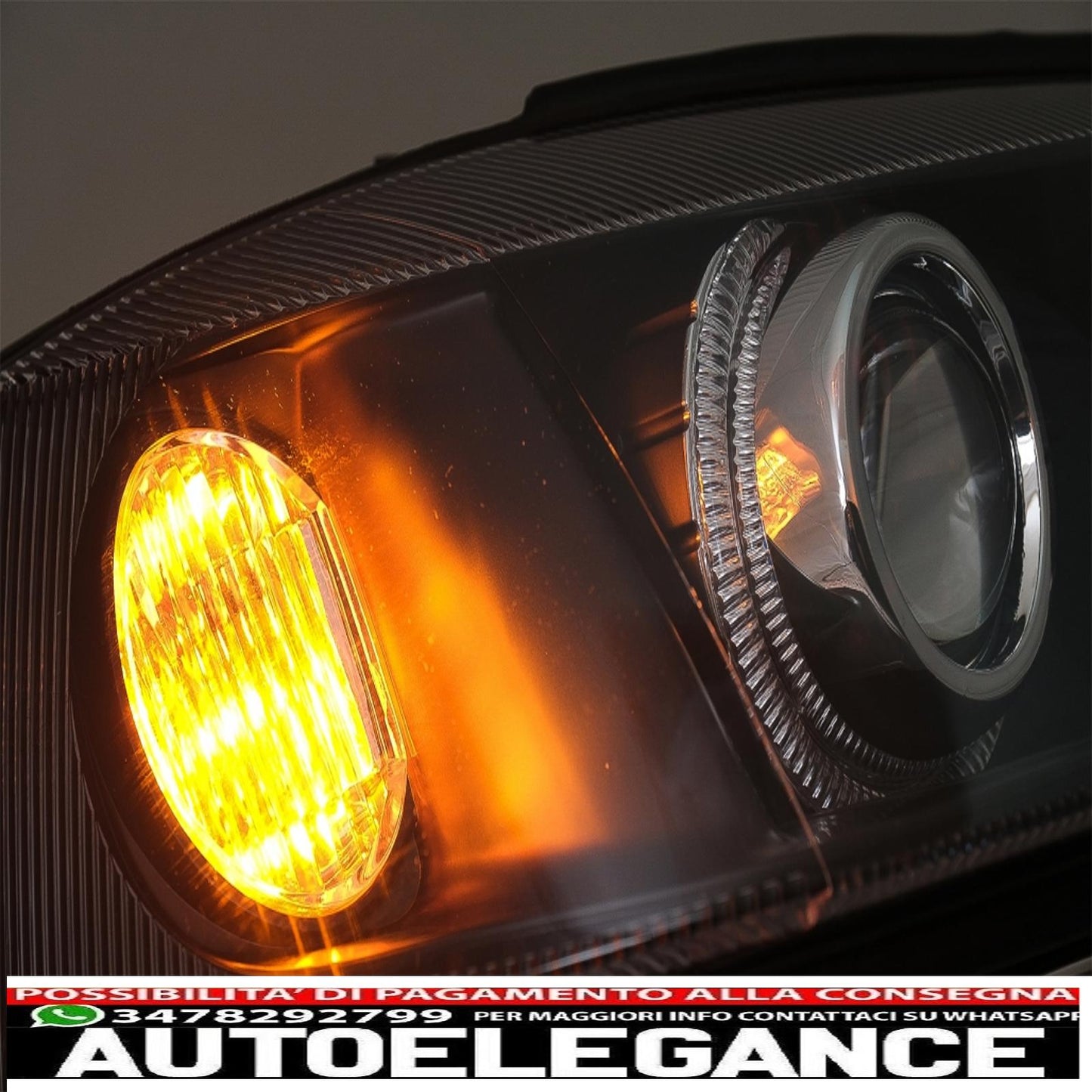 black angel eye headlights with front grille without badge for opel vauxhall astra g (1998-2004) left or right hand drive 