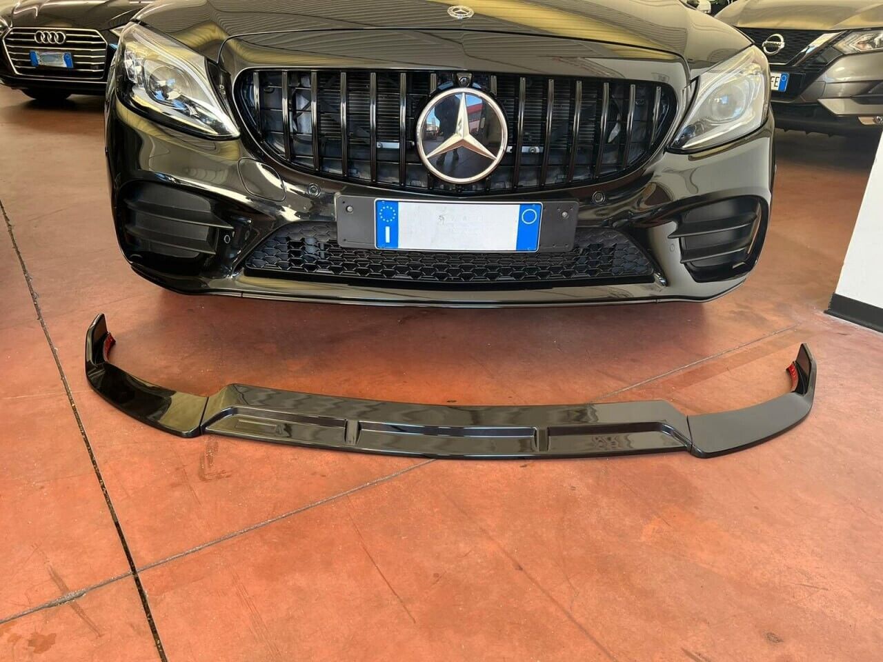 SPLITTER SUITABLE FOR MERCEDES C CLASS W205 2019-2021 AMG LOOK BRABUS GLOSSY BLACK