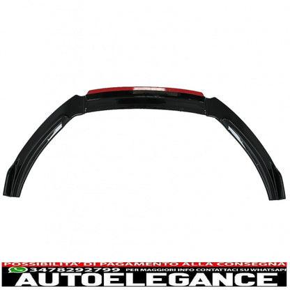 Front Bumper Lip Extension Spoiler Fit For VW Polo Aw Mk6 (2018-up) Gloss Black &amp; Red