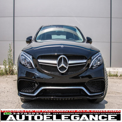 Paraurti anteriore adatto per mercedes classe c w205 s205 (2014-2020) limousine modello t coupé cabriolet design c63 senza griglia anteriore