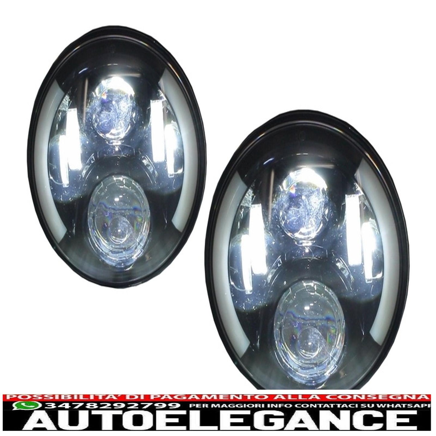 griglia anteriore centrale con fari a LED Cree da 7 pollici adatti per Jeep Wrangler JK (2007-2017) maschera Spettro con design Angry Bird