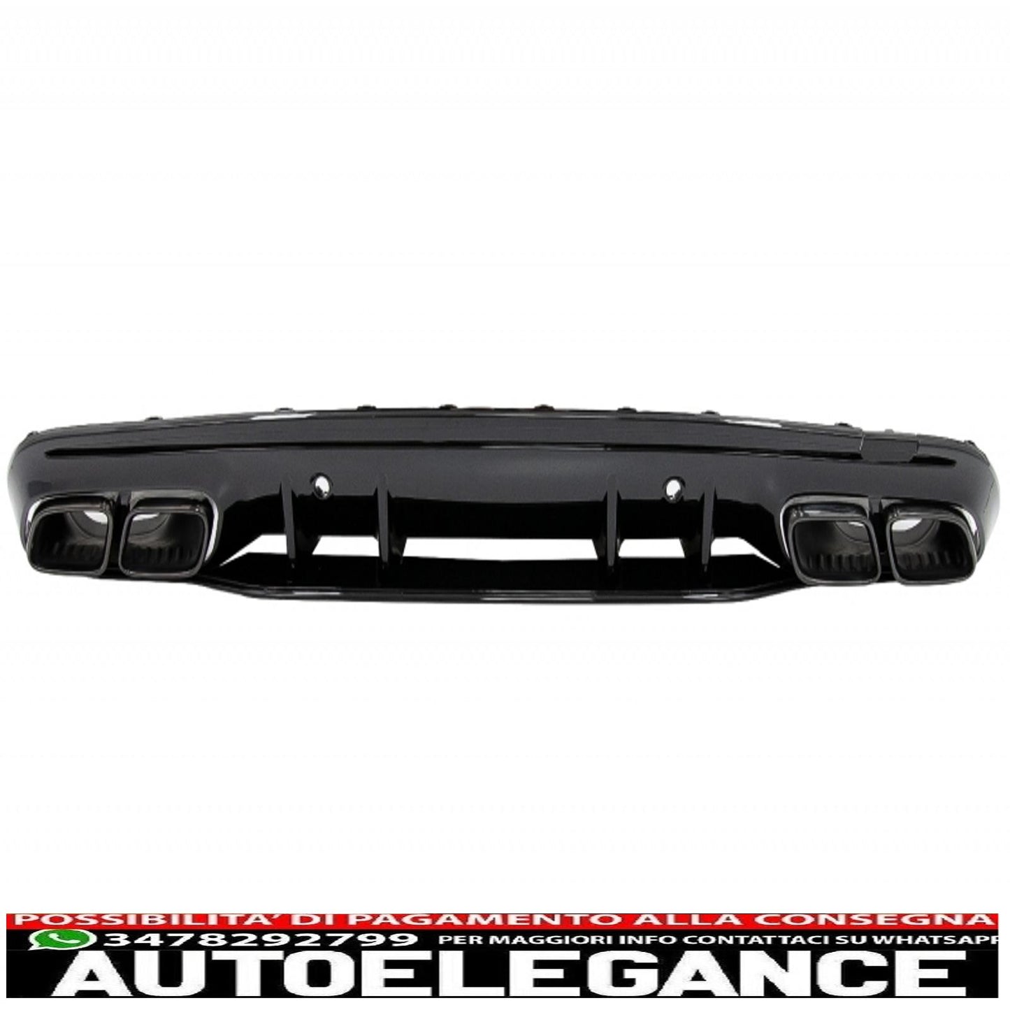 Paraurti anteriore con griglia e diffusore adatto per mercedes classe c w205 s205 (2014-2018) design c63 senza telecamera 360