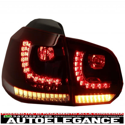 Rear bumper with full led taillights suitable for vw golf vi (2008-2013) r20 design dynamic sequential cornering lights (left and right)