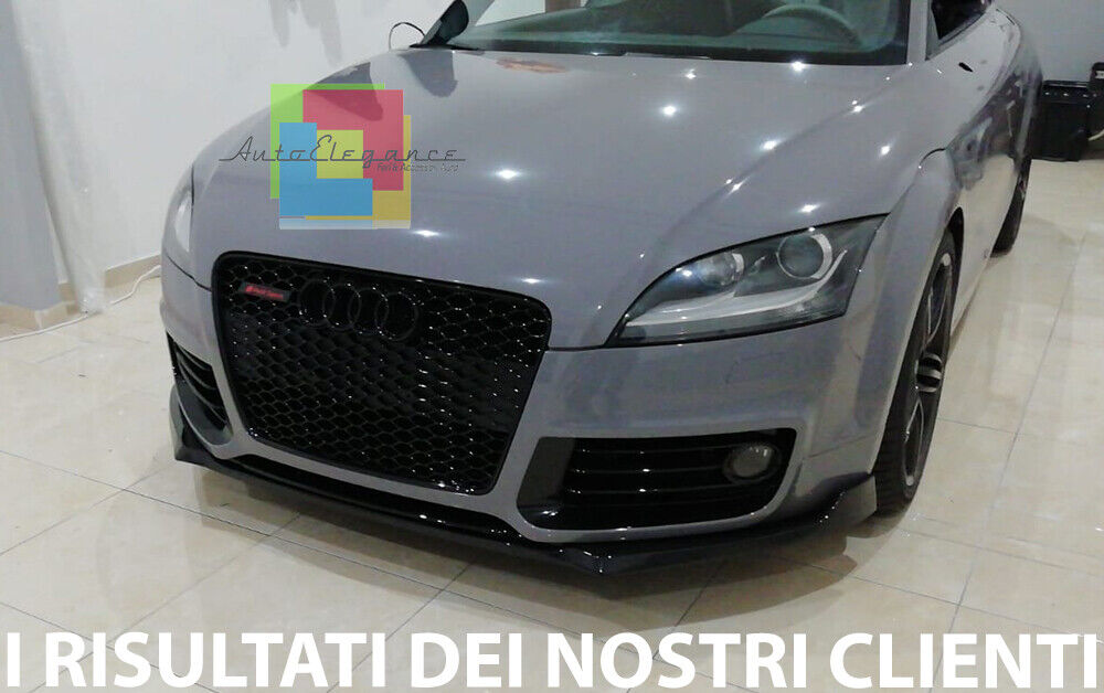 AUDI TT 8J 06-14 SPLITTER SOTTO PARAURTI ANTERIORE ABS SPORTIVO NERO LUCIDO LAMA AUTOELEGANCERICAMBI