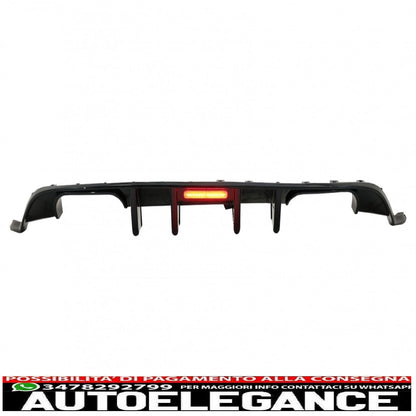 Rear bumper air diffuser with red led reflector fit for vw golf 7.5 (2017-2019) and piano black front bumper lip extension spoiler