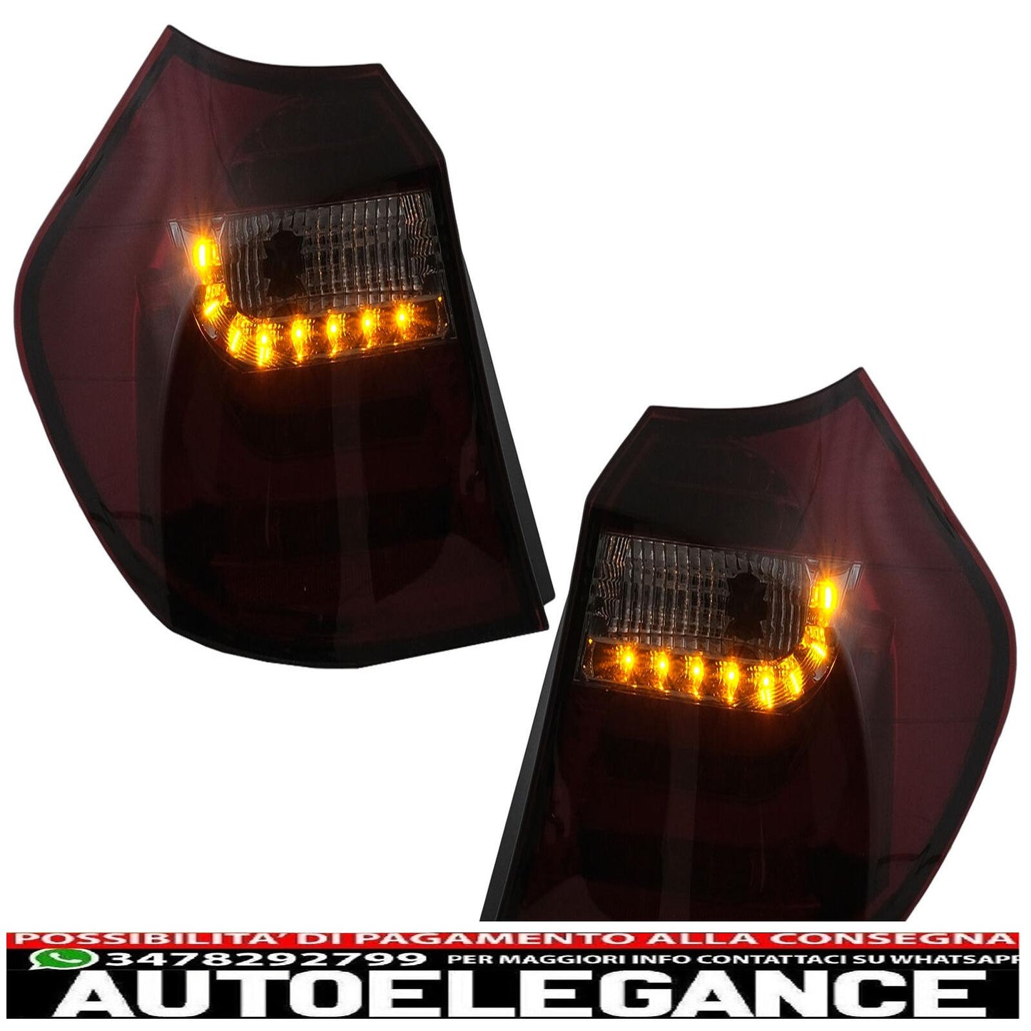 LED Light Bar Rear Lights For BMW 1 Series E81 E87 04-08.07 Smoke Red 