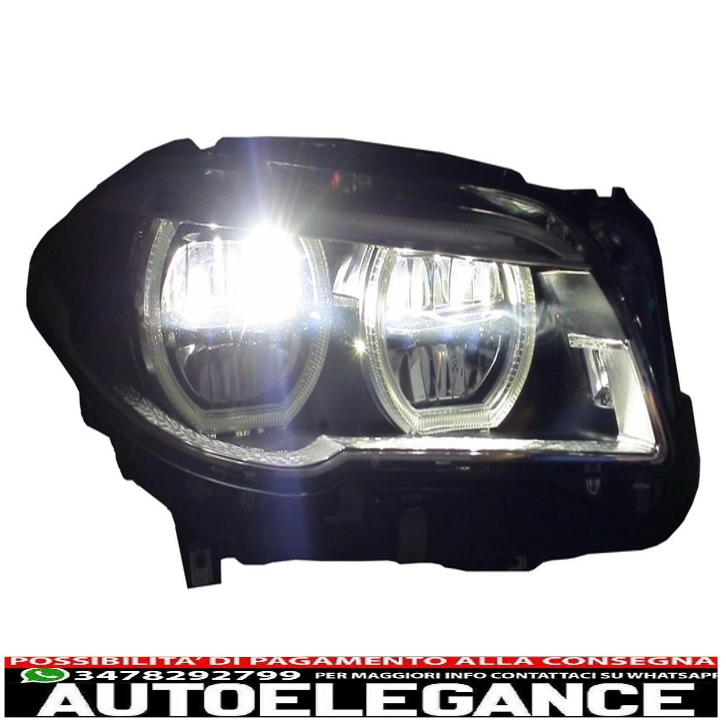 fari anteriori full led adatti per bmw serie 5 f10 f11 (2011-2013) angel eye
