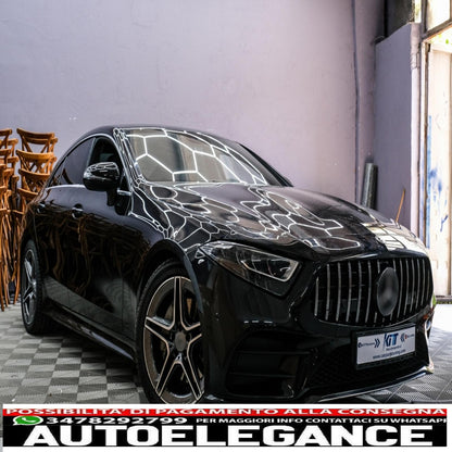 central grille suitable for mercedes cls class c257 (2018-up) gtr design black chrome