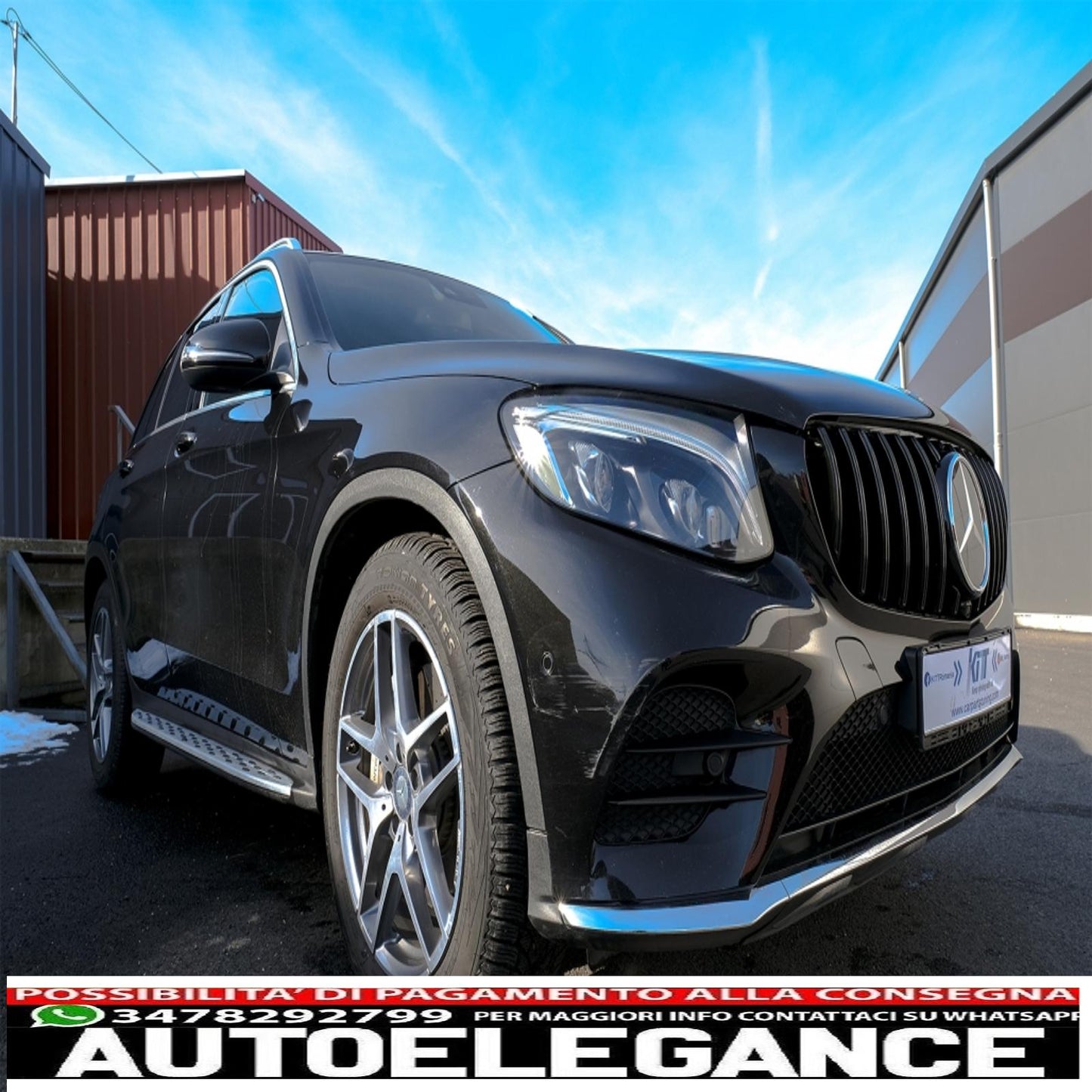 griglia anteriore centrale adatta per mercedes glc x253 c253 (2015-2018) gt r panamericana design tutto nero