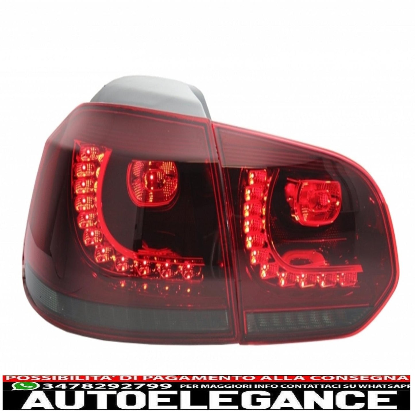 central grille suitable for vw golf 6 vi (2008-2012) with led drl u-design headlights and full led rear lights 