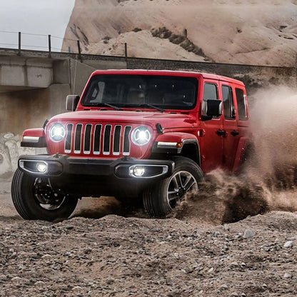 Fari e fanali posteriori Full LED da 9 pollici per Jeep Wrangler JL, JLU dal 2018 in poi (non adatto a JK)