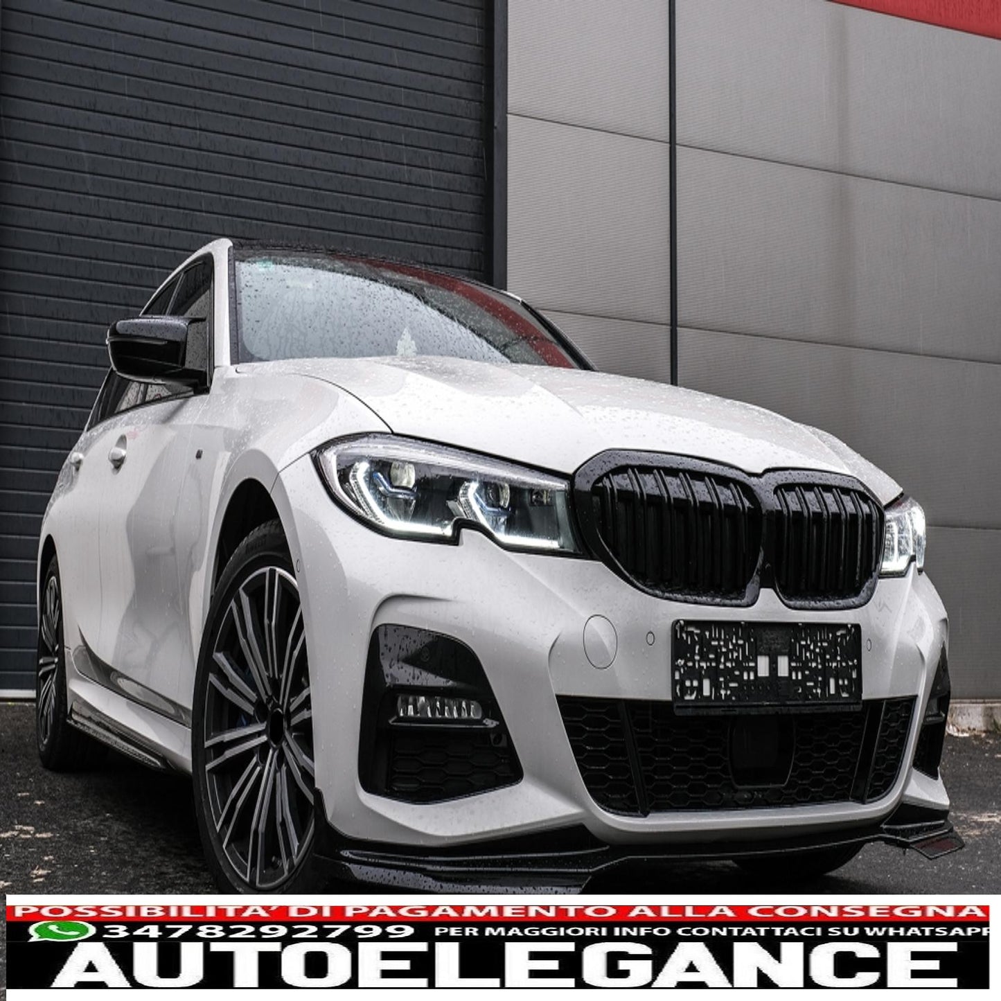 Calotte specchietti adatte per BMW Serie 3 G20 G21 G28 (2017-up) Piano Black M Sport Design LHD AUTOELEGANCERICAMBI