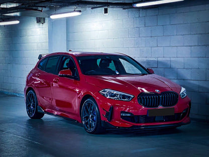 SPLITTER ADATTO PER BMW SERIE 1 F40 MSPORT LOOK NERO LUCIDO CON BAFFI