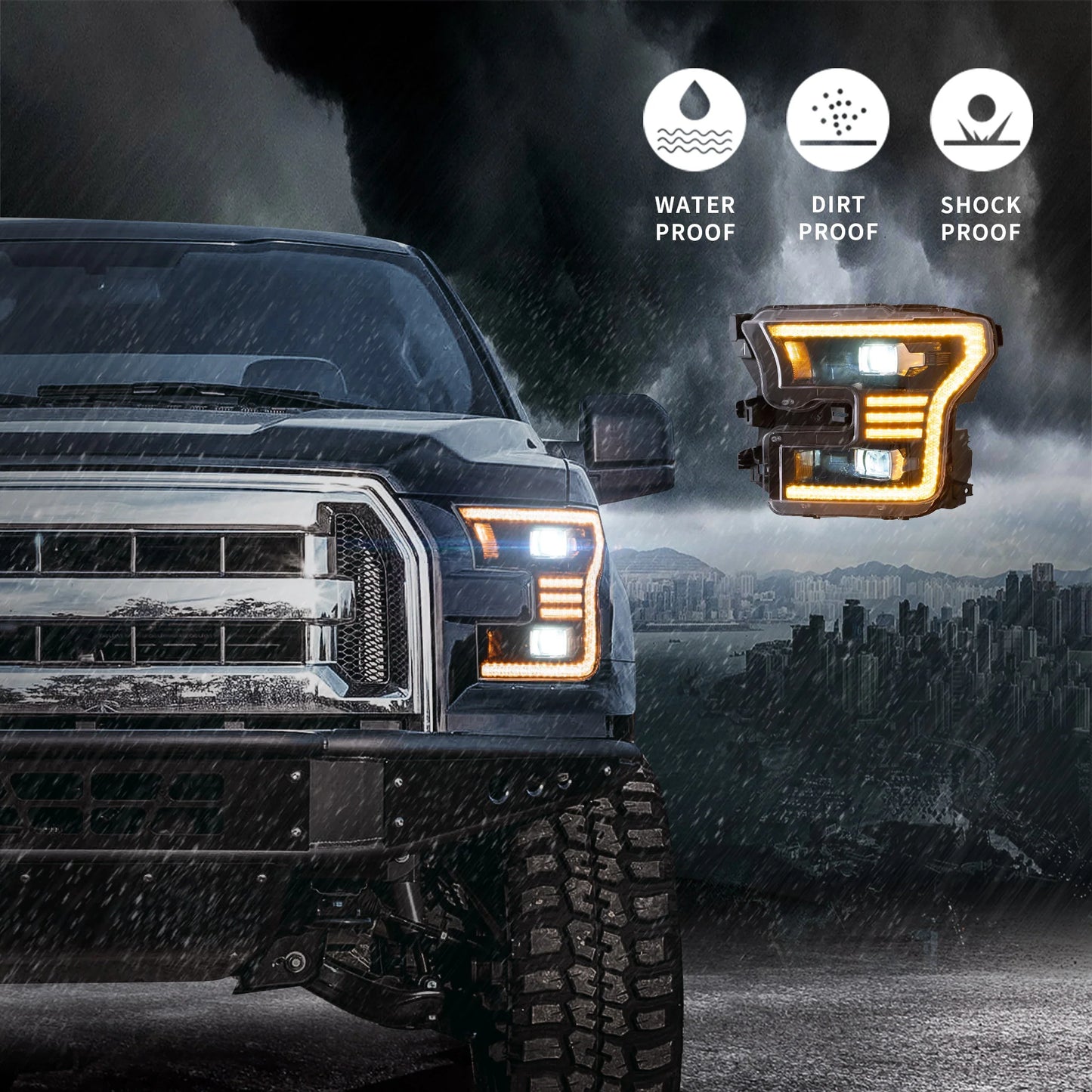 Fari per proiettori a LED per modelli alogeni FORD F150 2015-2017 (non adatti per Raptor)