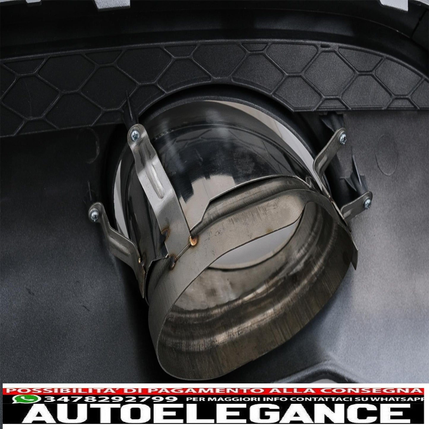 diffusore paraurti posteriore adatto per audi q5 8r (11.2008-2016) pianoforte nero cromato inserto design s-line