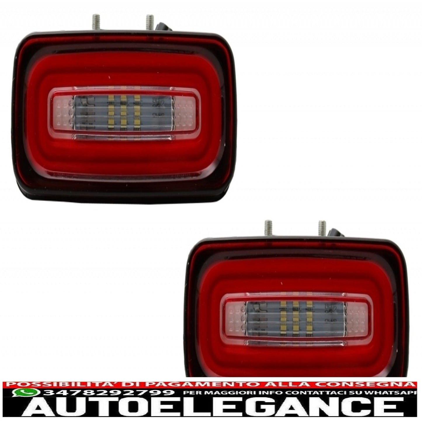 Barra luminosa fanali posteriori full led con fendinebbia adatta per mercedes classe g w463 (1989-2015) luci di svolta sequenziali dinamiche rosse AUTOELEGANCERICAMBI