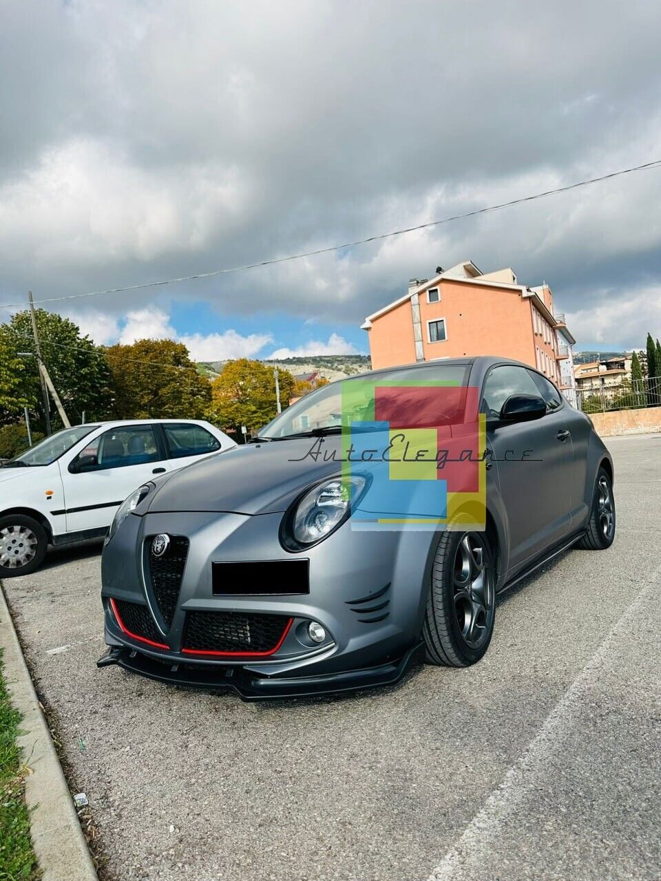 SPOILER BLADE UNDER FRONT BUMPER FOR ALFA ROMEO MITO ABS BLACK SPLITTER 