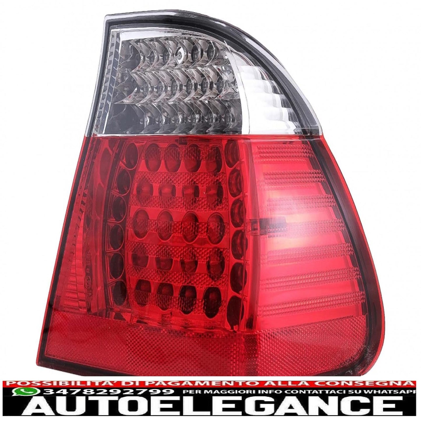 led rear lights suitable for bmw 3 series e46 limousine 4d (09.2001-03.2005) red transparent