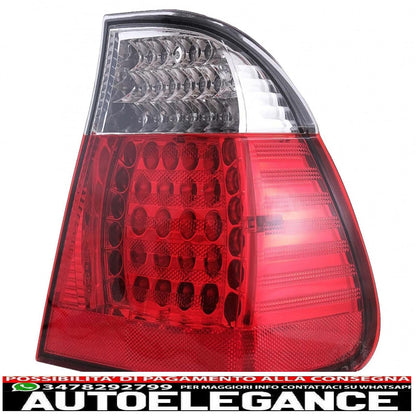 led rear lights suitable for bmw 3 series e46 limousine 4d (09.2001-03.2005) red transparent