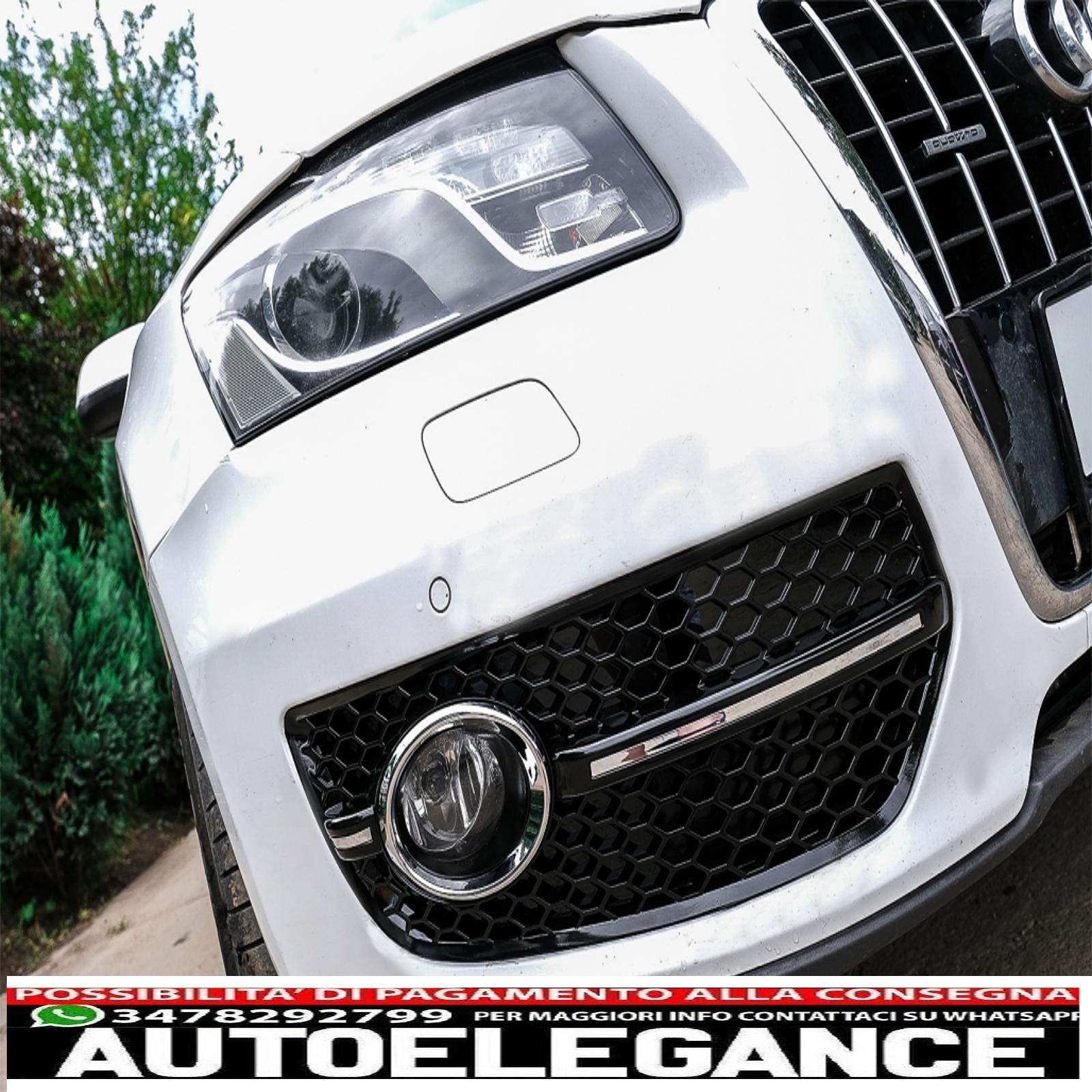 Copri fendinebbia griglie laterali adatto per audi q5 suv 8r (2008-2011) rs design piano nero cromato AUTOELEGANCERICAMBI