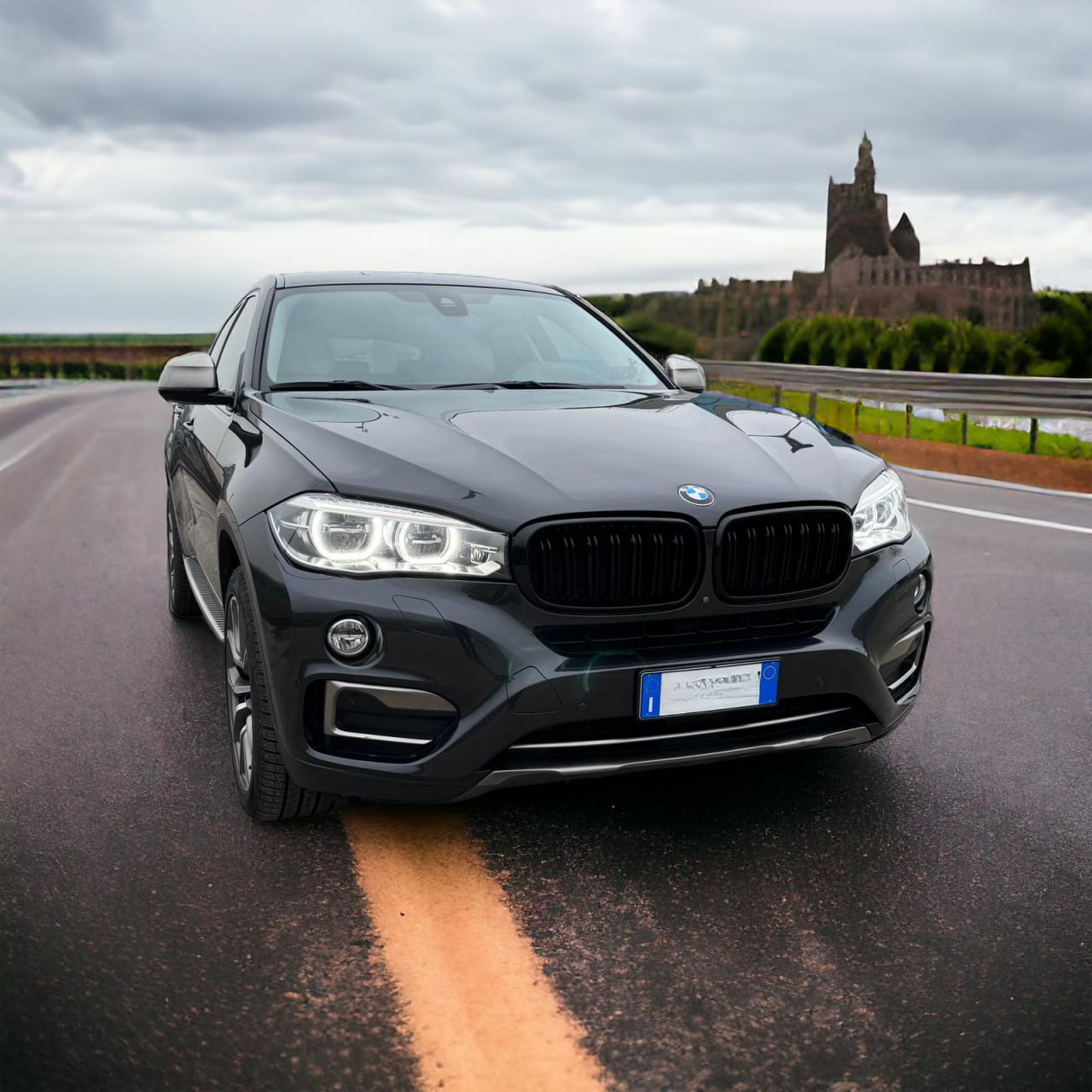 GRIGLIA ADATTA PER BMW X5 F15 X6 F16 2013-2018 DOPPIA FASCIA LOOK NERO LUCIDO