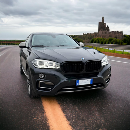 GRIGLIA ADATTA PER BMW X5 F15 X6 F16 2013-2018 DOPPIA FASCIA LOOK NERO LUCIDO