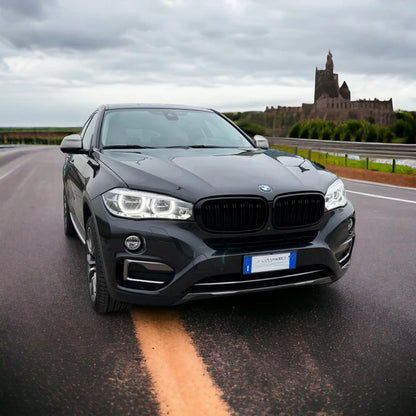 GRIGLIA ADATTA PER BMW X5 F15 X6 F16 2013-2018 DOPPIA FASCIA LOOK NERO LUCIDO