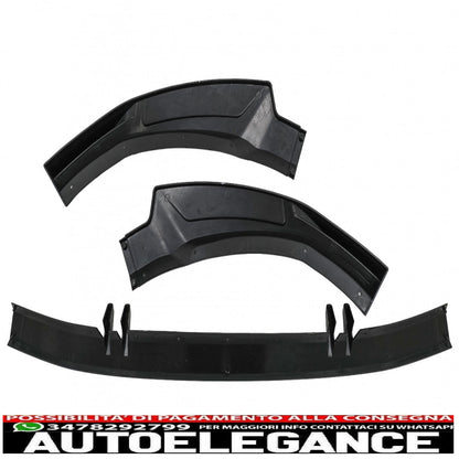 Front bumper additional spoiler suitable for Audi A4 B9 Second Facelift S-Line (2020-up) Piano Black 