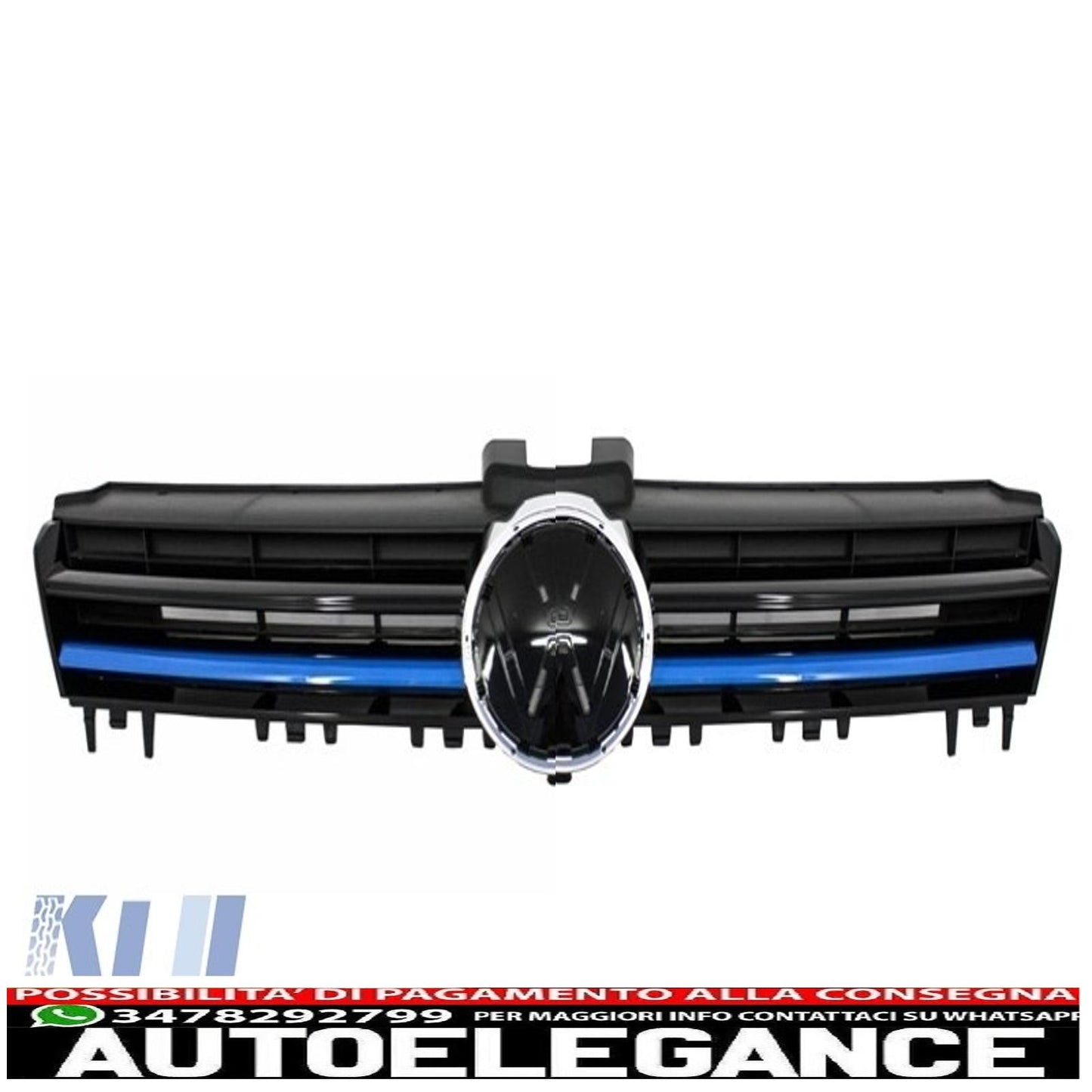 3d led headlight assembly drl turn signal with grille suitable for vw golf 7 vii (2012-2017) blue gte look 
