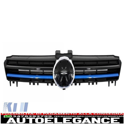 3d led headlight assembly drl turn signal with grille suitable for vw golf 7 vii (2012-2017) blue gte look 