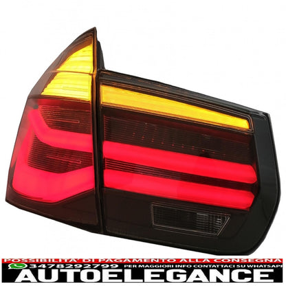 led rear lights m look black line suitable for bmw 3 series f30 pre lci and lci (2011-2019) smoke red conversion to lci design with dynamic sequential cornering lights
