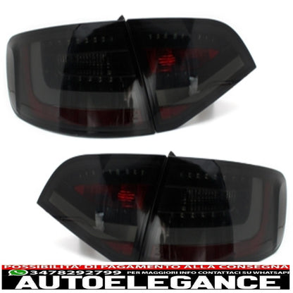 led drl headlights suitable for audi a4 b8 8k avant (2008-2011) with black/smoke led rear lights 