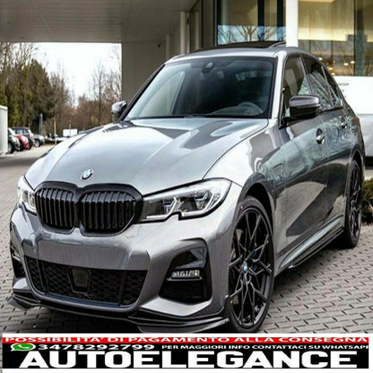 Front Bumper Spoiler Lip Fit For BMW 3 Series G20 Sedan G21 Touring (2018-2022) M Sport Piano Black