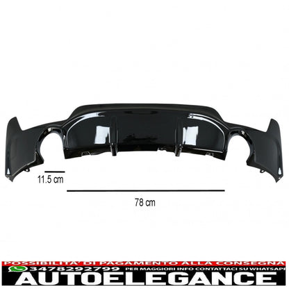 Rear Bumper Diffuser Suitable For BMW F32 F33 F36 (2013-) Coupe Cabrio 4 Series M Performance Design Double Single Outlet Piano Black