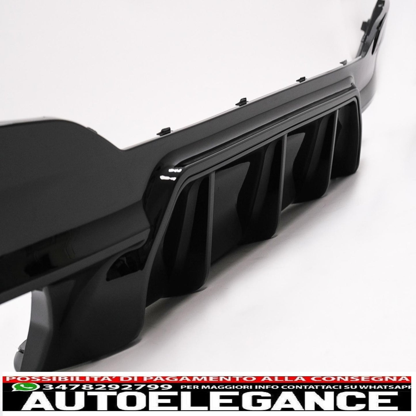 diffusore paraurti posteriore pianoforte nero con terminali di scarico cromati adatti per bmw serie 5 g30 g31 limousine touring (2017-2020) design m5