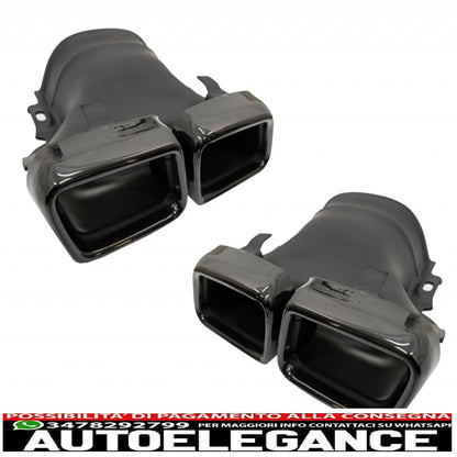 Rear bumper air diffuser with exhaust tips suitable for mercedes e class w213 sport line (2016-2019) e63 all black design