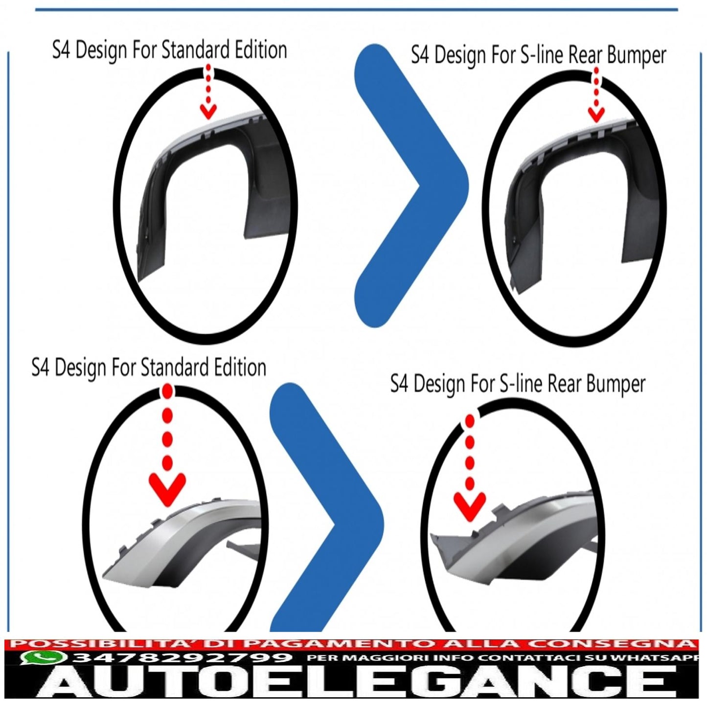 Diffusore mantovana per paraurti posteriore adatto per audi a4 b9 8w berlina avant (2016-2018) s4 design per edizione standard grigio