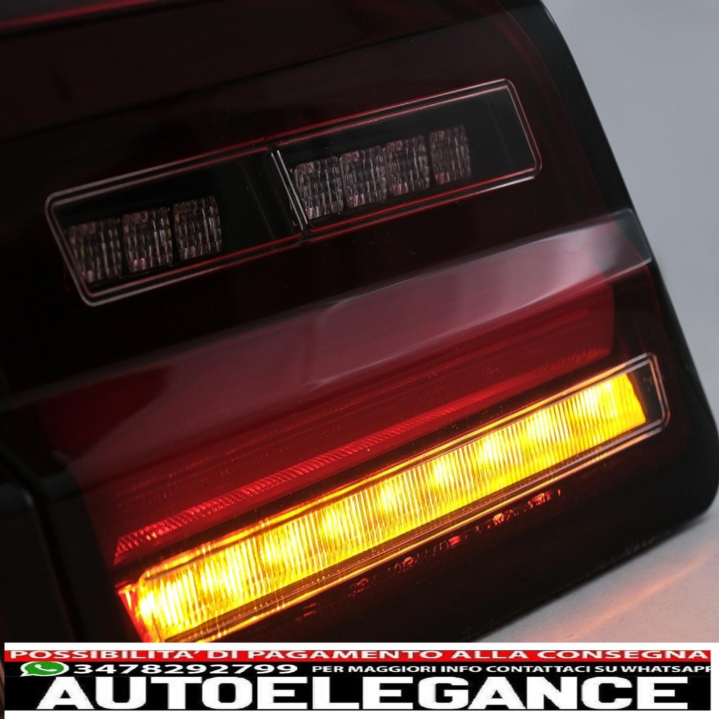 fanali posteriori full led adatti per bmw serie 5 f10 (2011-2017) indicatori di direzione sequenziali dinamici fumé rosso
