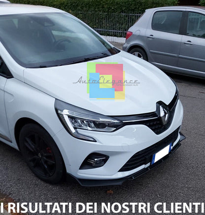 RENAULT CLIO V FRONT BUMPER BLADE GLOSSY BLACK IN ABS RS SPLITTER 