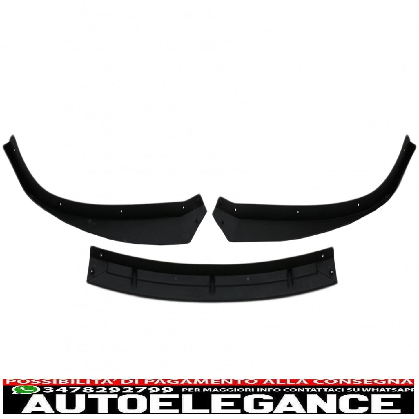 Front Bumper Spoiler Add-on Fit For Tesla Model S (2016-2020) 5 Door Liftback Sedan Piano Black 