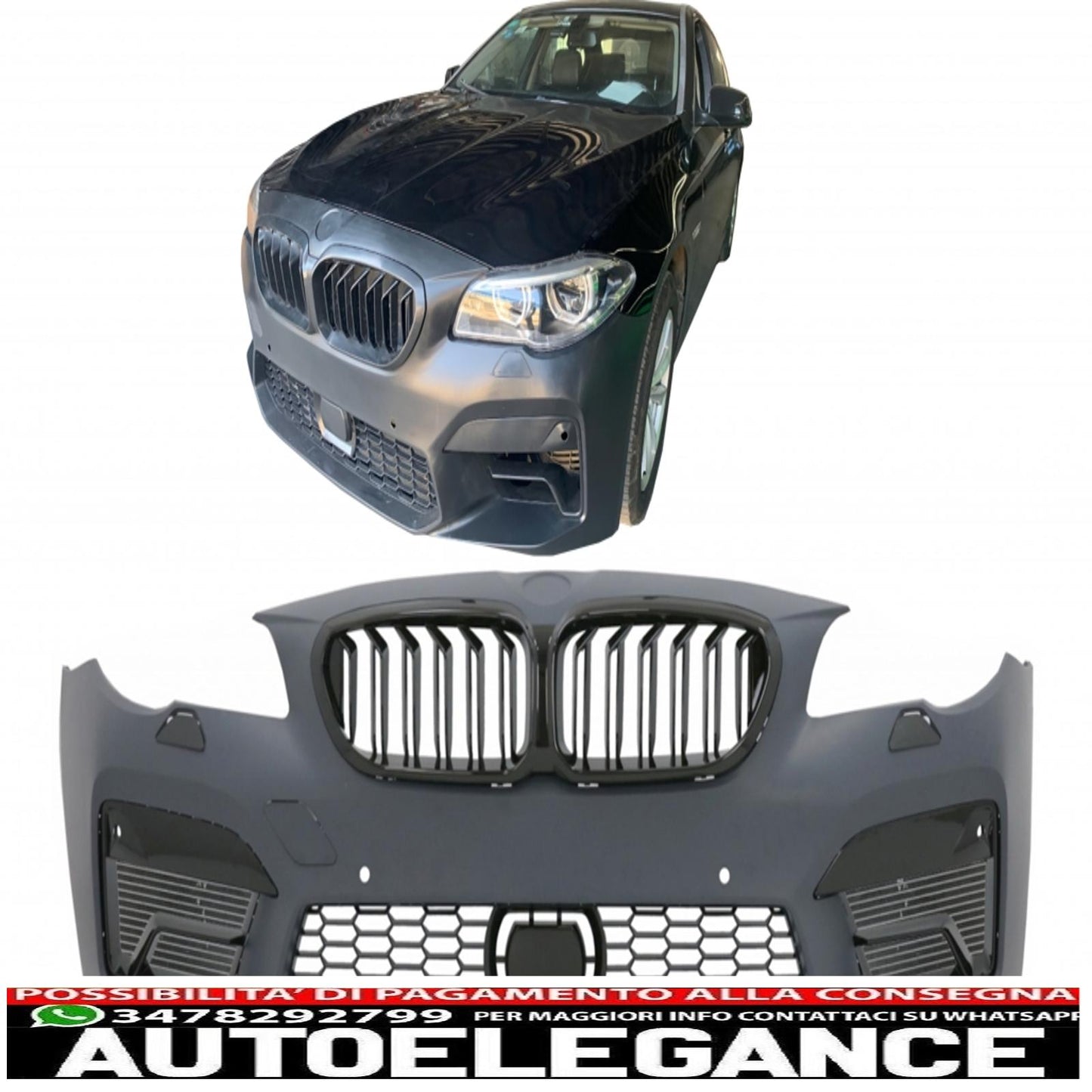 front bumper with center grills suitable for bmw 5 series f10 f11 (2011-2017) m5 style 2020 