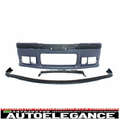 body kit suitable for BMW 3 series e36 (1992-1997) with chrome fog lights and M3 design rear bumper spoiler