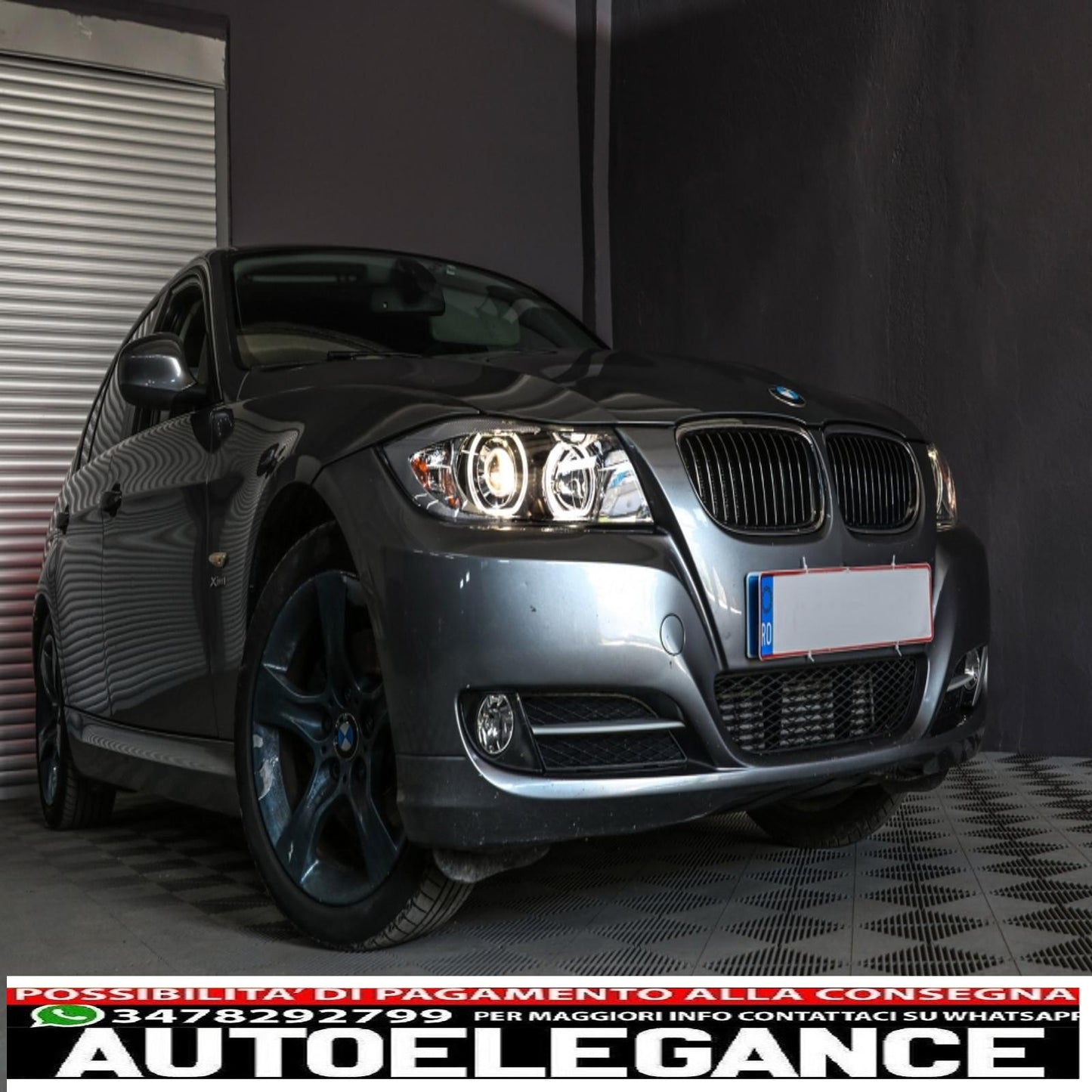 angel eye headlights suitable for bmw 3 series e90 sedan e91 touring (03.2005-2011) black 