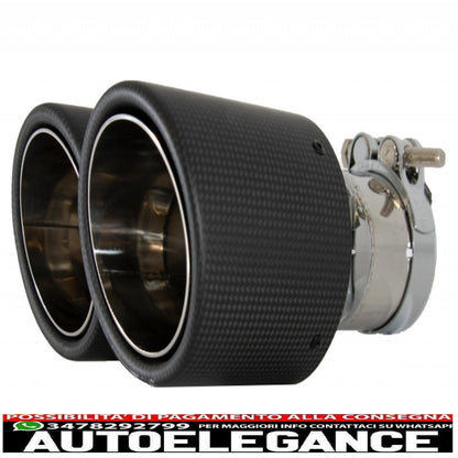 Rear Valance Diffuser Dual Outlet Tailpipe Trim Carbon Fiber Matte Suitable for BMW 3 Series F30 F31 (2011-up) M Design