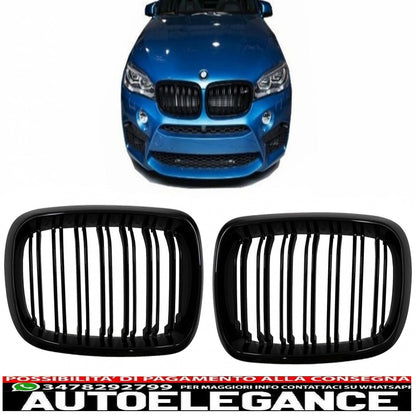 rene centrale griglie adatto per bmw x5 f15 x6 f16 (2014-2018) x5m x6m design a doppia striscia pacchetto m sport