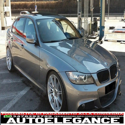 Front bumper splitter spoiler suitable for bmw 3 series e90 e91 lci (09.2008-2011) m-tech look